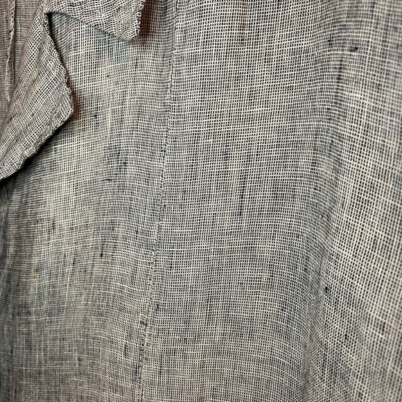 FLAX Long Linen Button Up Tunic Tan/Beige Jacket XL - Picture 4 of 10